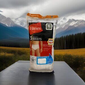 New Hanes Men Briefs 3 Pack FreshIQ ComfortSoft Tagfree Flex waist Full Rise XL